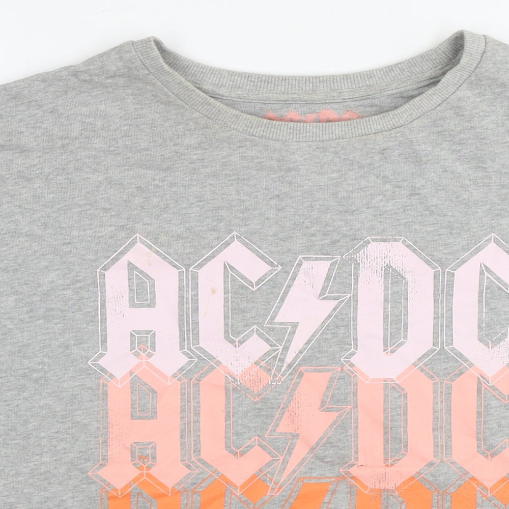 acdc Womens Grey Cotton Pullover Sweatshirt Size 18 Pullover - Logo