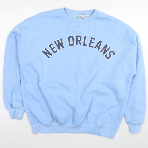 New Orleans Mens Blue Polyester Pullover Sweatshirt Size XS - Logo