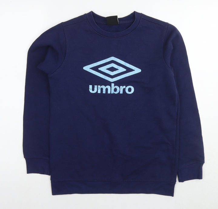 Umbro Boys Blue Cotton Pullover Sweatshirt Size 12-13 Years Pullover - Logo