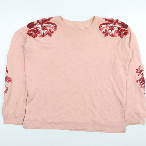 Jack Wills Womens Beige Floral Cotton Pullover Sweatshirt Size 8 Pullover