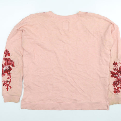 Jack Wills Womens Beige Floral Cotton Pullover Sweatshirt Size 8 Pullover