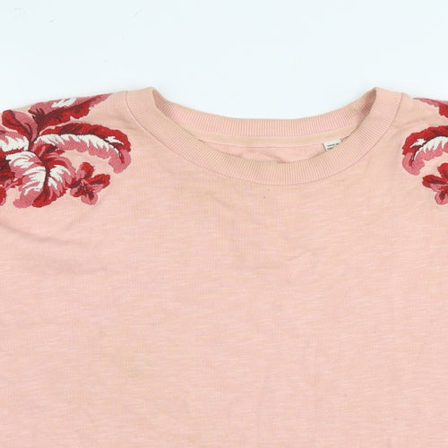 Jack Wills Womens Beige Floral Cotton Pullover Sweatshirt Size 8 Pullover
