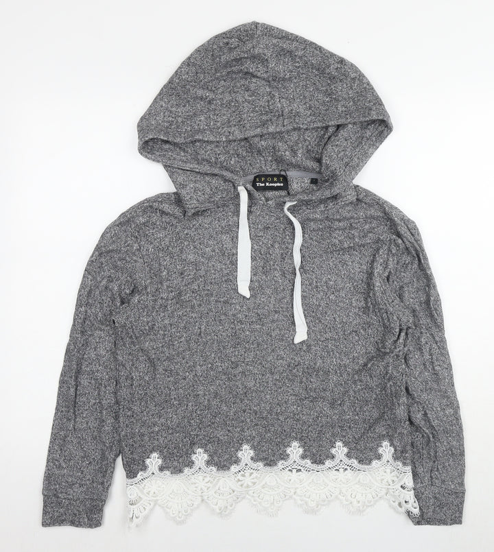 The Kooples Womens Grey Viscose Pullover Hoodie Size S Pullover