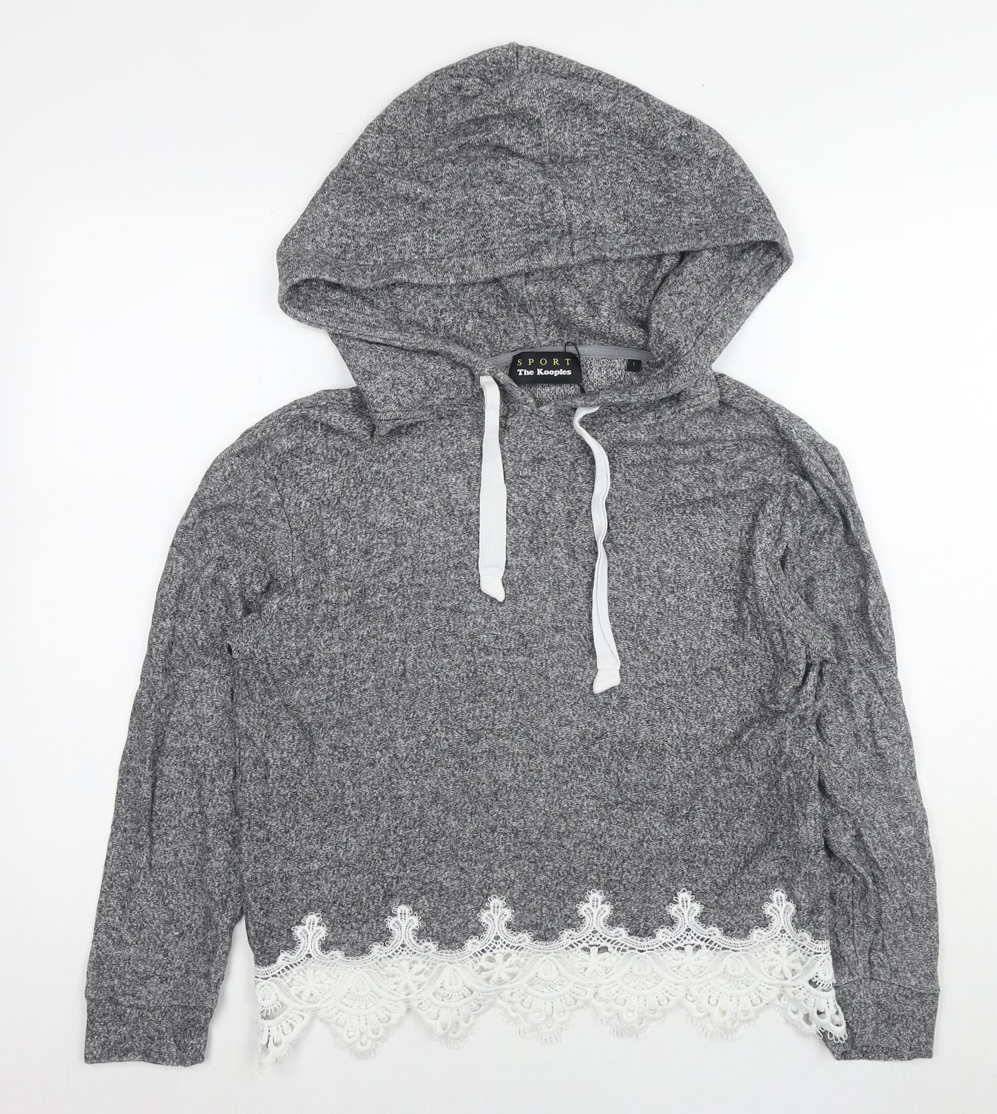The Kooples Womens Grey Viscose Pullover Hoodie Size S Pullover