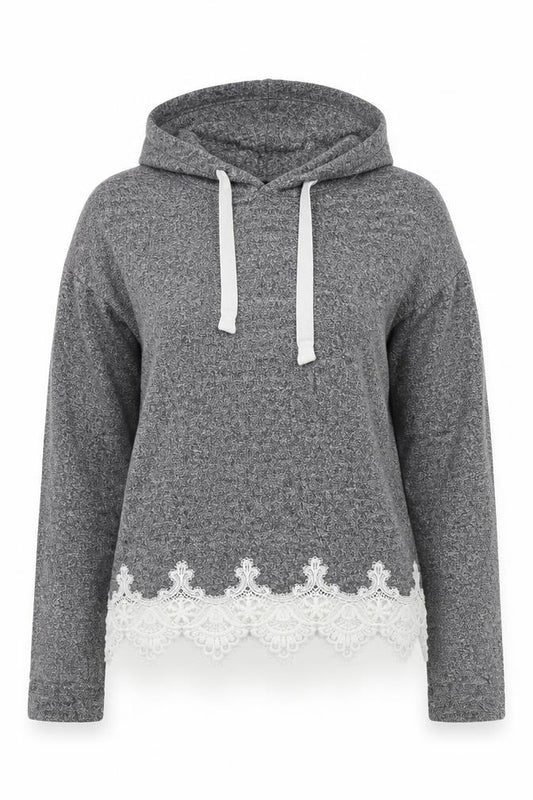 The Kooples Womens Grey Viscose Pullover Hoodie Size S Pullover