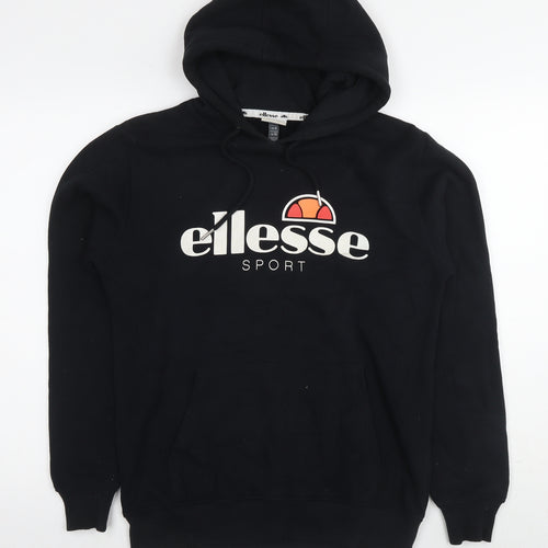 ellesse Womens Black Cotton Pullover Sweatshirt Size 10 Pullover - Logo