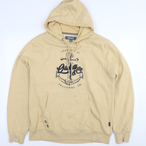 Quba&Co Mens Brown Cotton Pullover Hoodie Size M - Logo