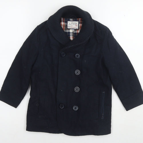 J Jeans Boys Blue Pea Coat Coat Size 5 Years Button