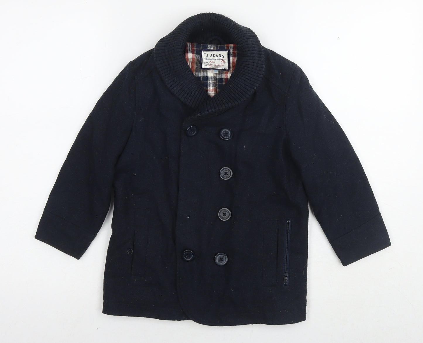 J Jeans Boys Blue Pea Coat Coat Size 5 Years Button