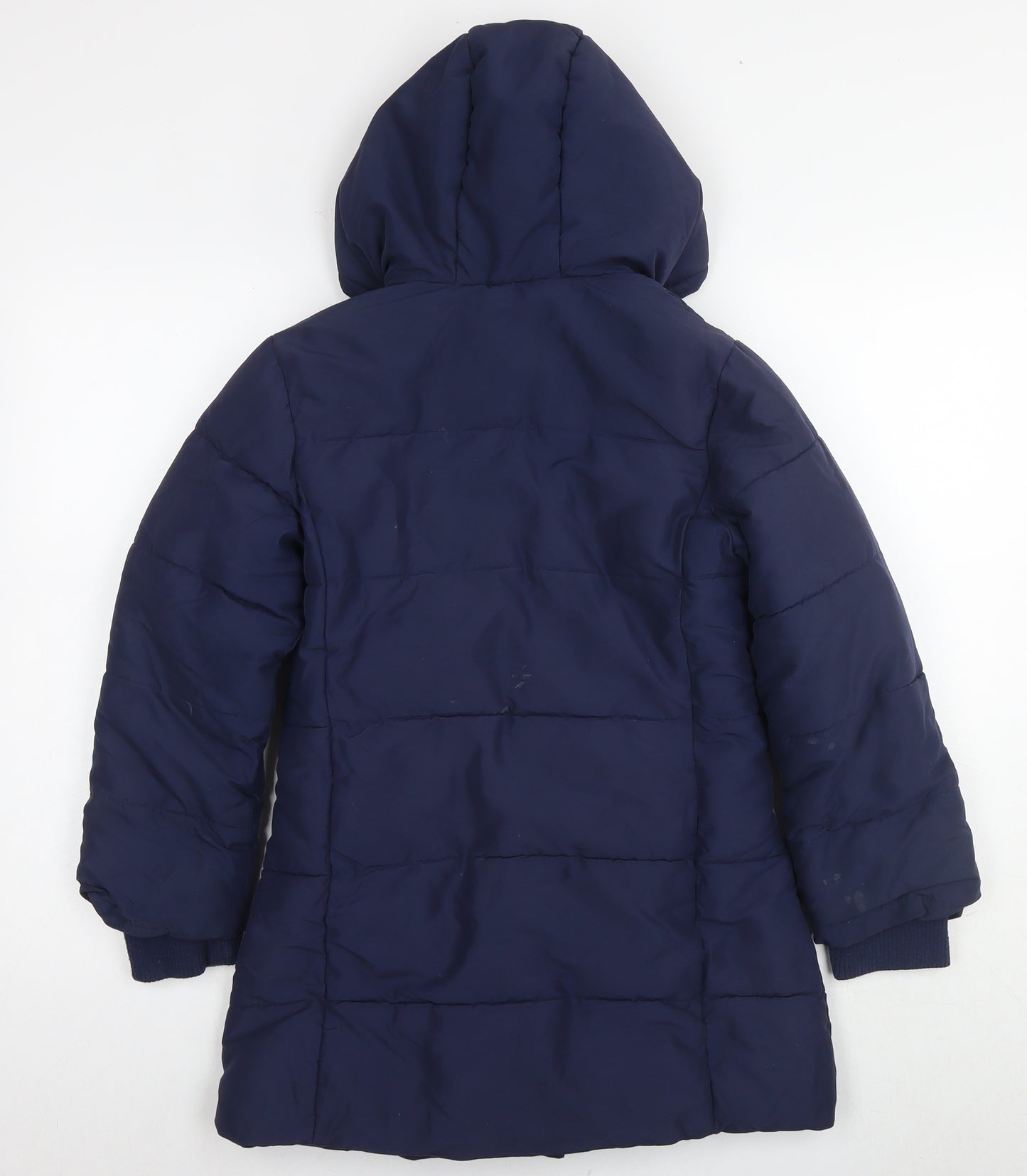 John Lewis Girls Blue Parka Coat Size 10 Years Zip