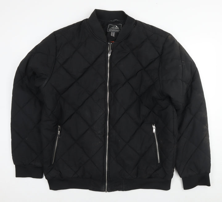 Outdoor Mens Black Quilted Jacket Size 2XL Zip