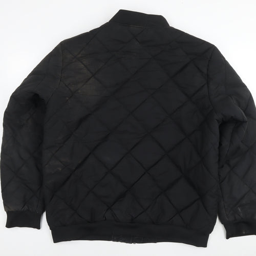 Outdoor Mens Black Quilted Jacket Size 2XL Zip