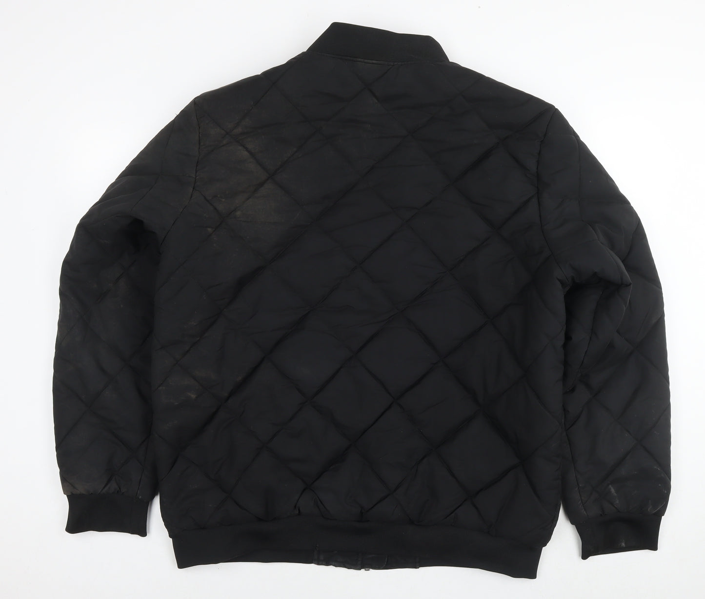 Outdoor Mens Black Quilted Jacket Size 2XL Zip