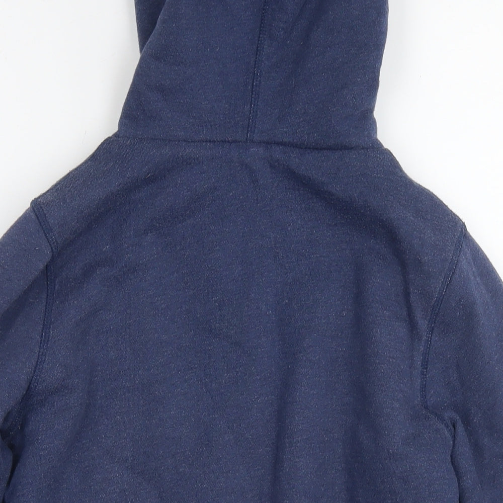 ROXY Womens Blue Polyester Full Zip Hoodie Size 16 Zip - Logo
