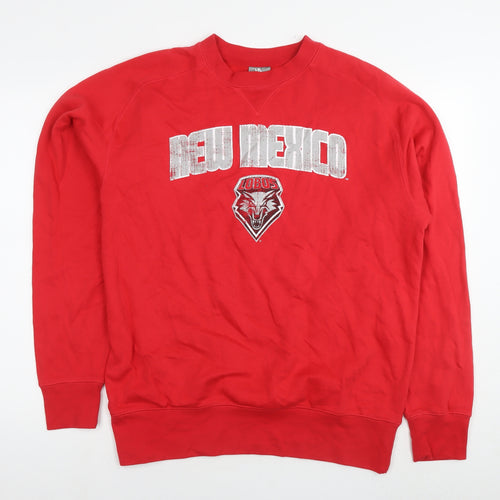 Knight Apparel Mens Red Cotton Pullover Sweatshirt Size L - New Mexico