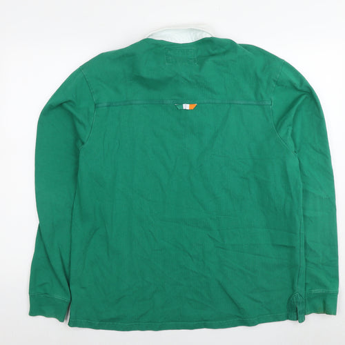 Rugby Heritage Mens Green Cotton Polo Size XL Collared Pullover - Ireland