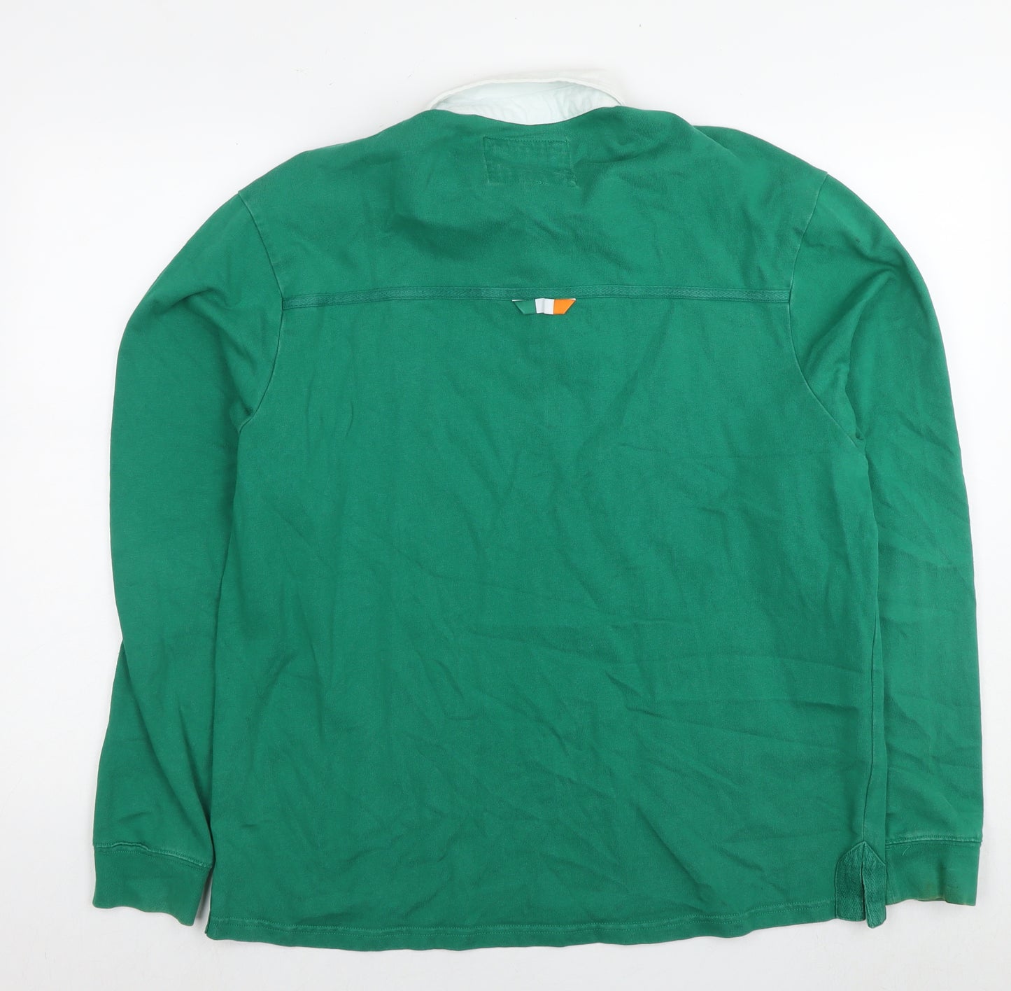 Rugby Heritage Mens Green Cotton Polo Size XL Collared Pullover - Ireland