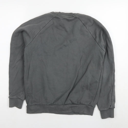 Emporio Armani Ea7 Mens Grey Cotton Pullover Sweatshirt Size S - Logo