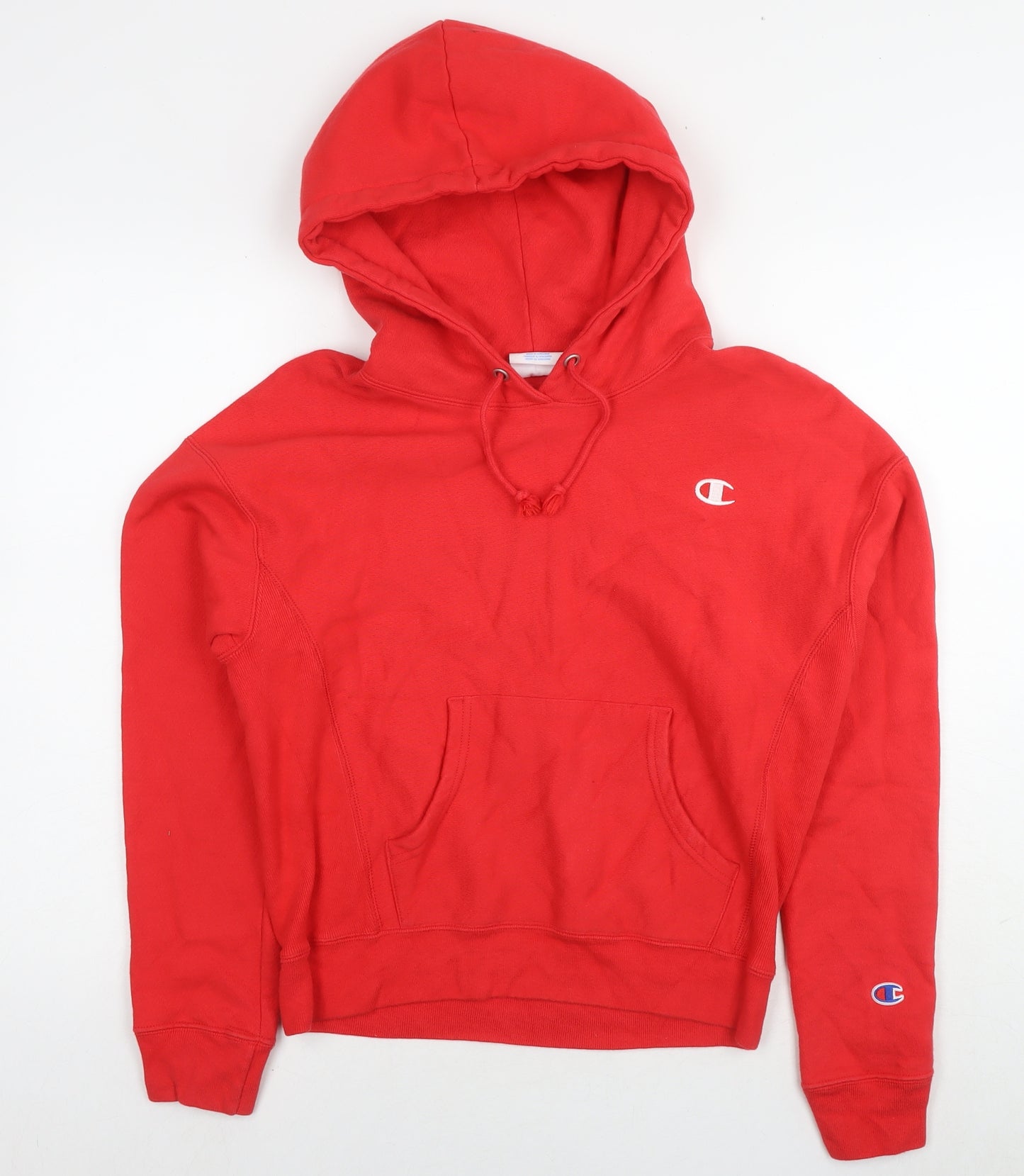 Champion Womens Red Cotton Pullover Hoodie Size S Pullover