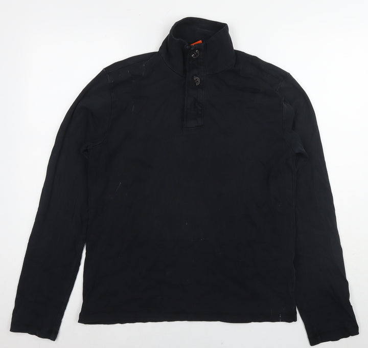 Boss Mens Black Cotton Pullover Hoodie Size M