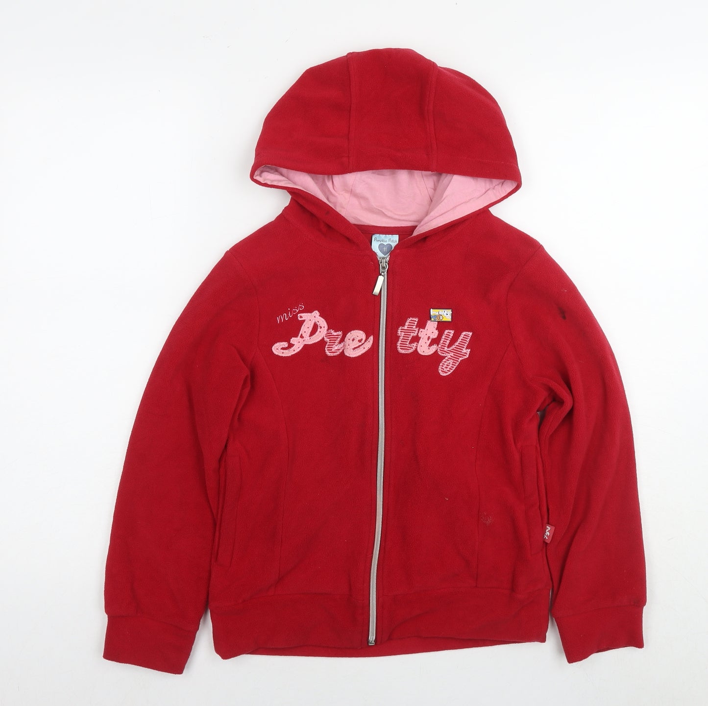 Pumpkin Patch Girls Red Jacket Size 11 Years Zip - Miss Pretty