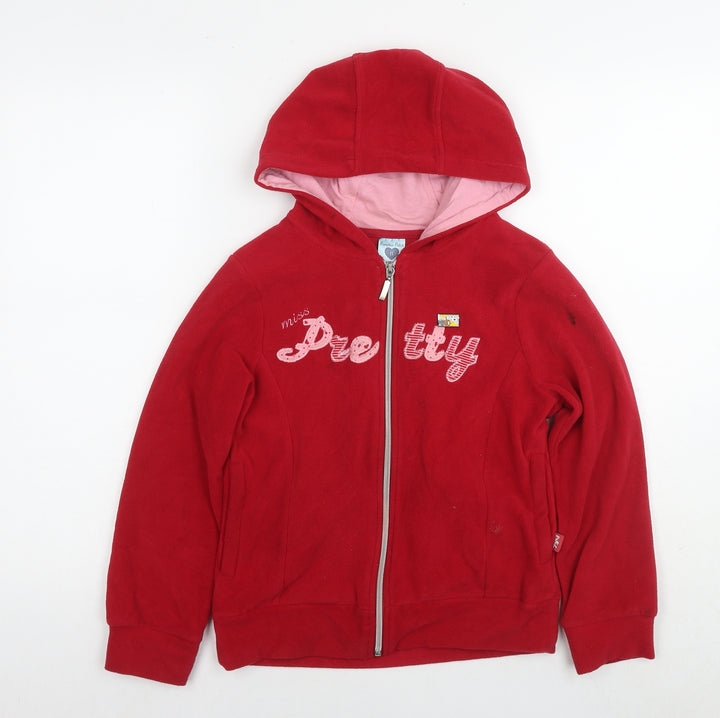 Pumpkin Patch Girls Red Jacket Size 11 Years Zip - Miss Pretty
