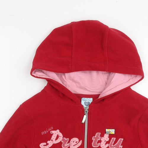 Pumpkin Patch Girls Red Jacket Size 11 Years Zip - Miss Pretty