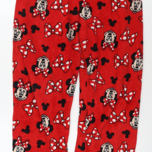 Minnie Mouse Womens Red Solid Polyester Capri Lounge Pants Size 6 - W-24', L-27' Logo