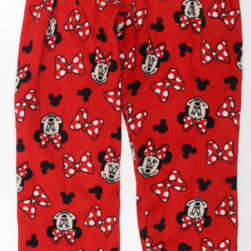 Minnie Mouse Womens Red Solid Polyester Capri Lounge Pants Size 6 - W-24', L-27' Logo