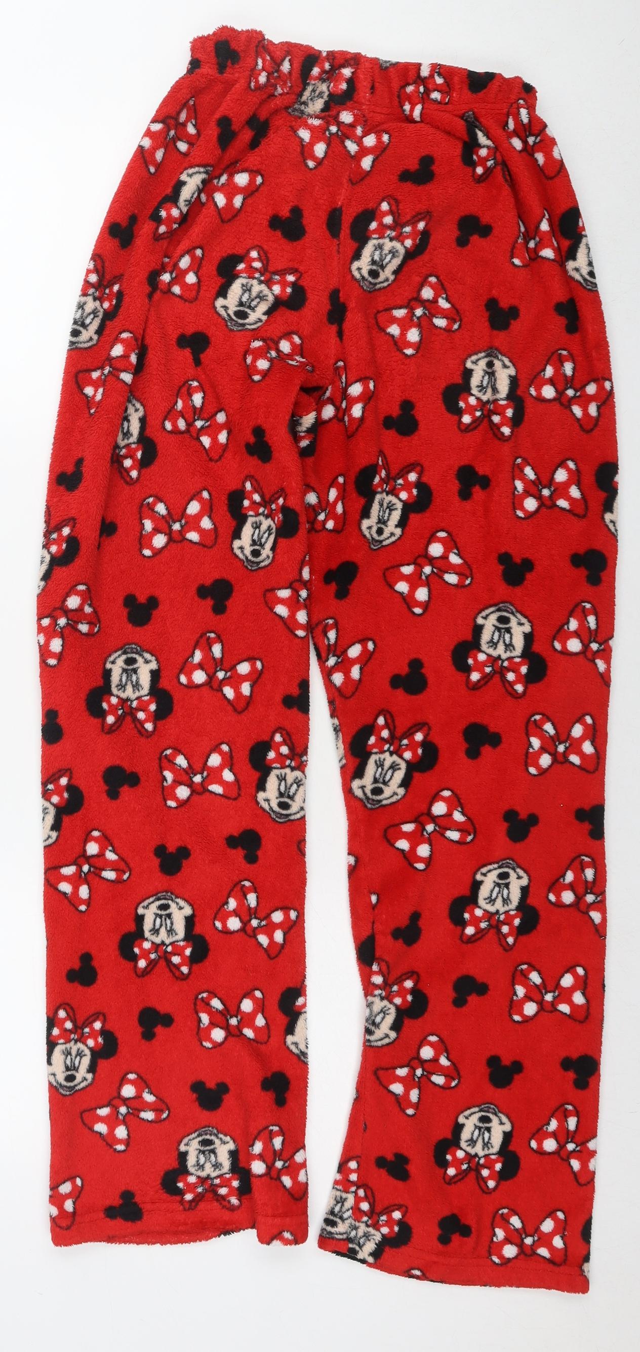 Minnie Mouse Womens Red Solid Polyester Capri Lounge Pants Size 6 - W-24', L-27' Logo