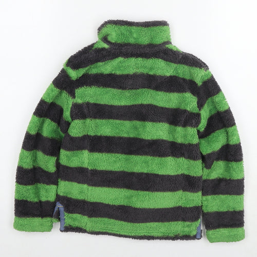 Mini Boden Boys Green Striped Polyester Pullover Hoodie Size 4-5 Years Pullover