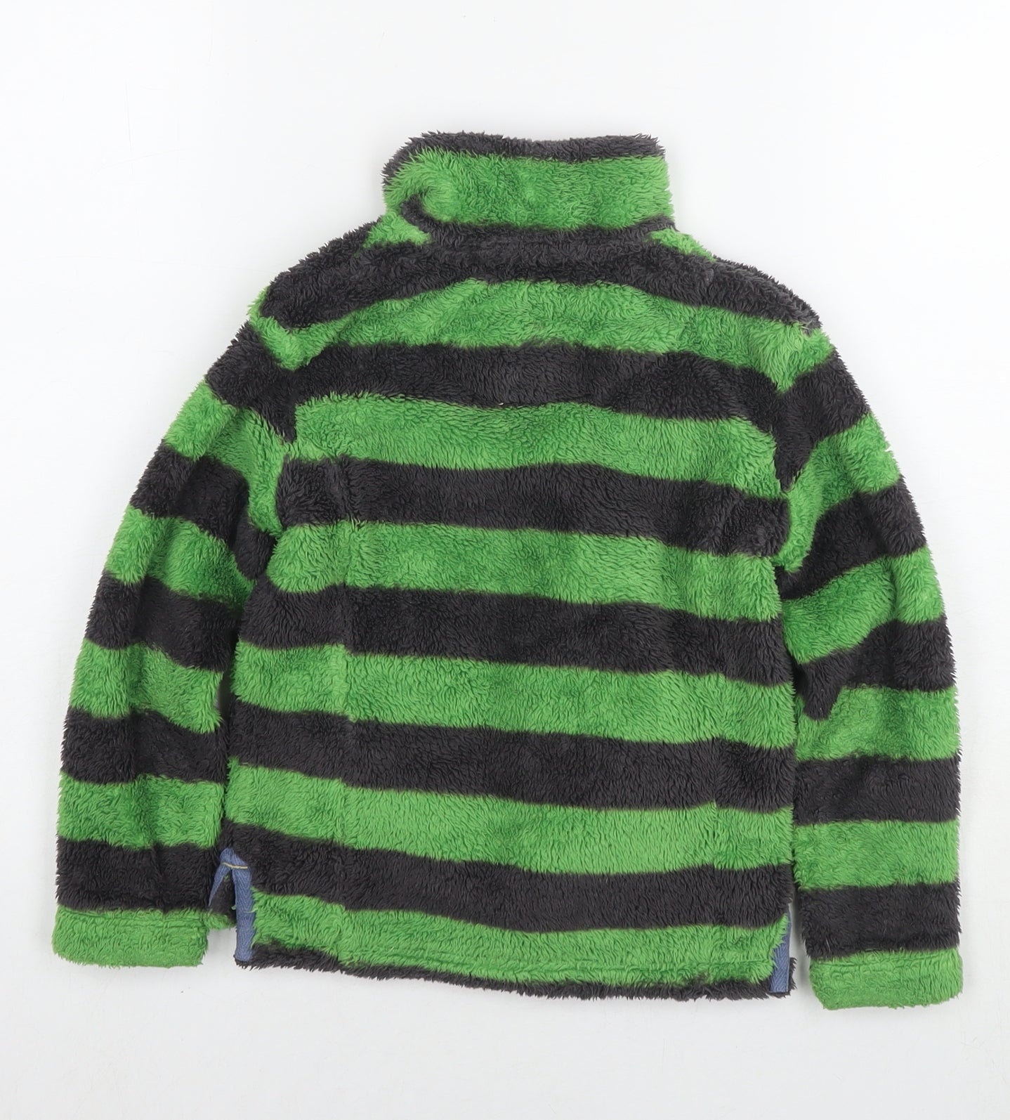 Mini Boden Boys Green Striped Polyester Pullover Hoodie Size 4-5 Years Pullover