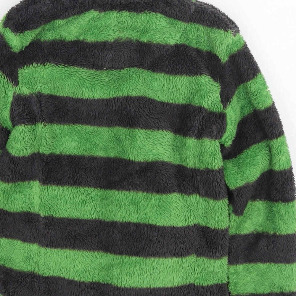 Mini Boden Boys Green Striped Polyester Pullover Hoodie Size 4-5 Years Pullover