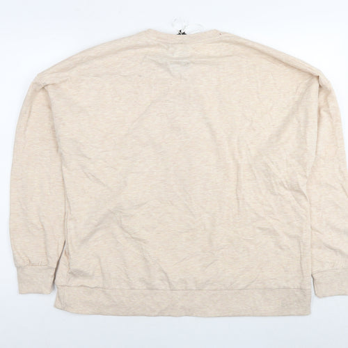 Winnie the Pooh Womens Beige Polyester Pullover Sweatshirt Size 10 Pullover - Christmas Jumper Size 10-12