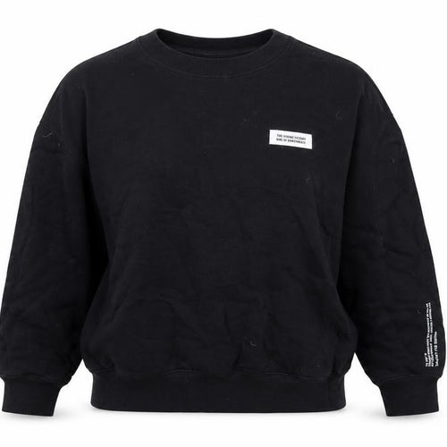 Uniqlo Womens Black Cotton Pullover Sweatshirt Size S Pullover - Quote Text Wings