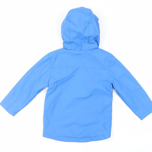 Urban Rascals Boys Blue Rain Coat Coat Size 3-4 Years Zip - Hooded Water Resistant