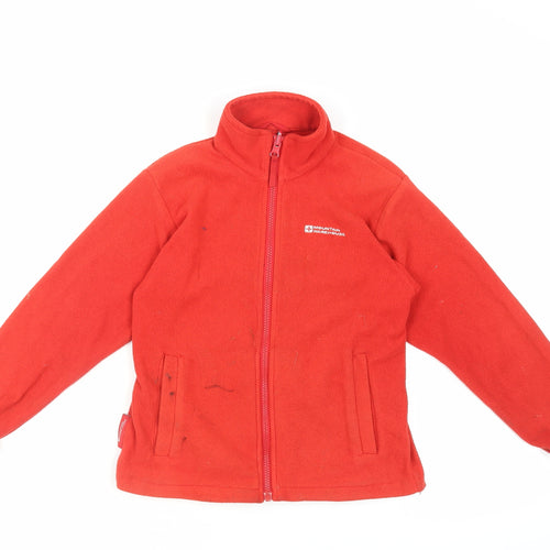 Mountain Warehouse Girls Red Polyester Full Zip Sweatshirt Size 7-8 Years Zip - Logo