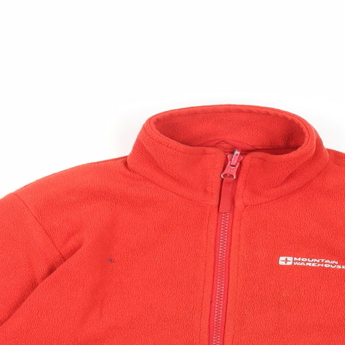 Mountain Warehouse Girls Red Polyester Full Zip Sweatshirt Size 7-8 Years Zip - Logo