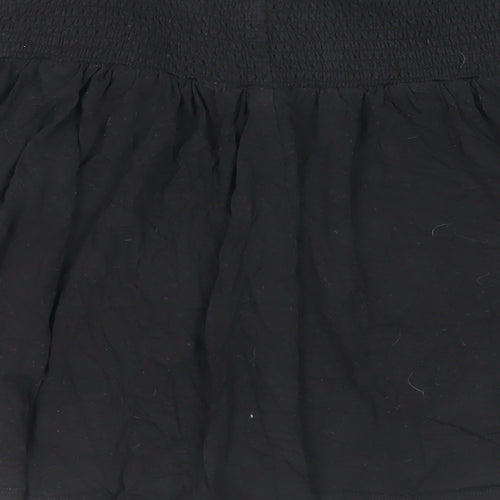 H&M Womens Black Viscose Flare Skirt Size M - Elasticated Waist