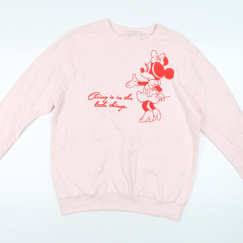 Disney Womens Pink Cotton Pullover Sweatshirt Size 12 Pullover - Minnie Mosue