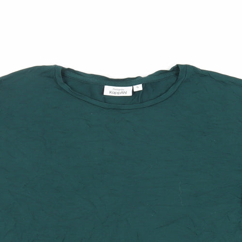 Kappahl Womens Green Viscose Basic T-Shirt Size S Crew Neck - Ruffle Sleeves