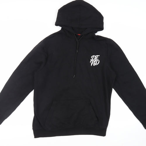 DFND Mens Black Cotton Pullover Hoodie Size L - Logo