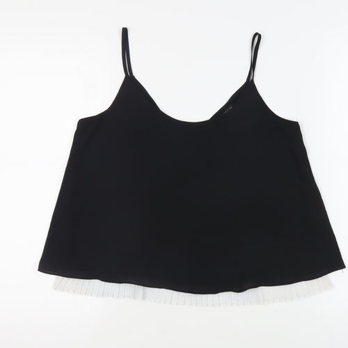 River Island Womens Black Polyester Camisole Tank Size 10 Scoop Neck