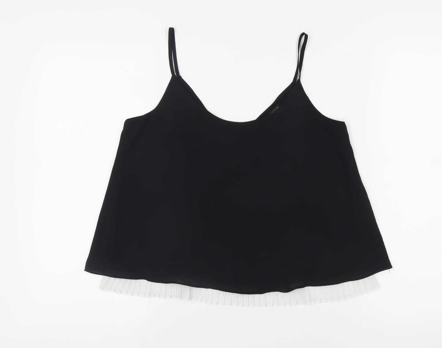 River Island Womens Black Polyester Camisole Tank Size 10 Scoop Neck