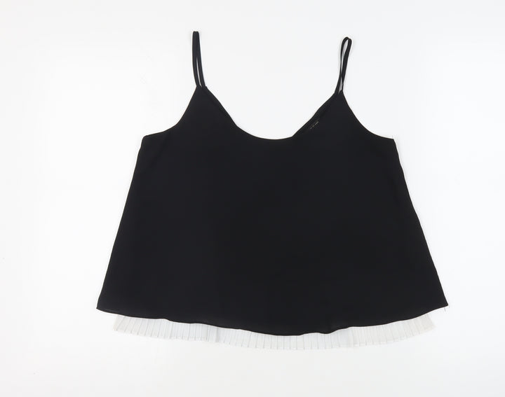 River Island Womens Black Polyester Camisole Tank Size 10 Scoop Neck