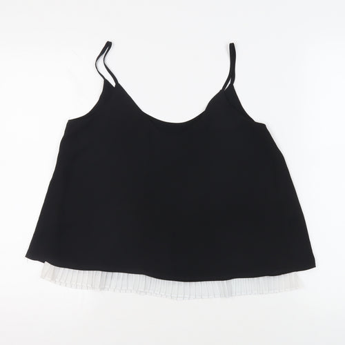 River Island Womens Black Polyester Camisole Tank Size 10 Scoop Neck
