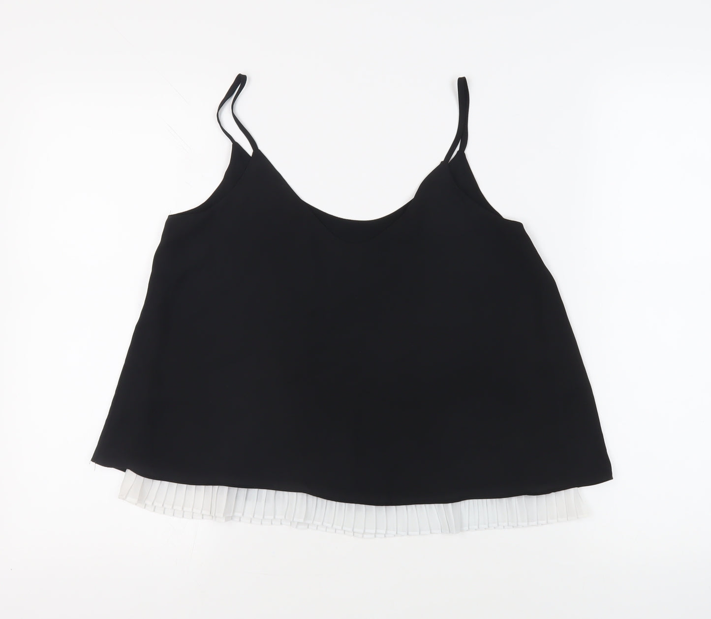 River Island Womens Black Polyester Camisole Tank Size 10 Scoop Neck