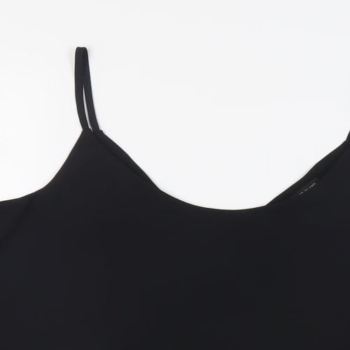 River Island Womens Black Polyester Camisole Tank Size 10 Scoop Neck