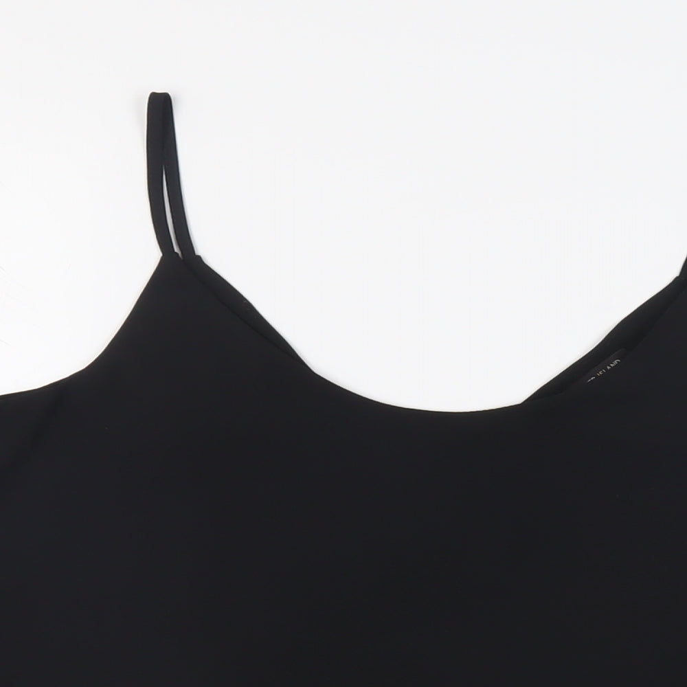 River Island Womens Black Polyester Camisole Tank Size 10 Scoop Neck