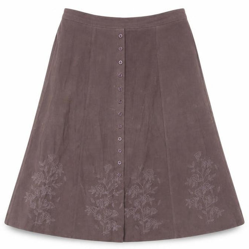 Rosy Womens Purple Polyester A-Line Skirt Size 20 - Elasticated Waist Embroidered